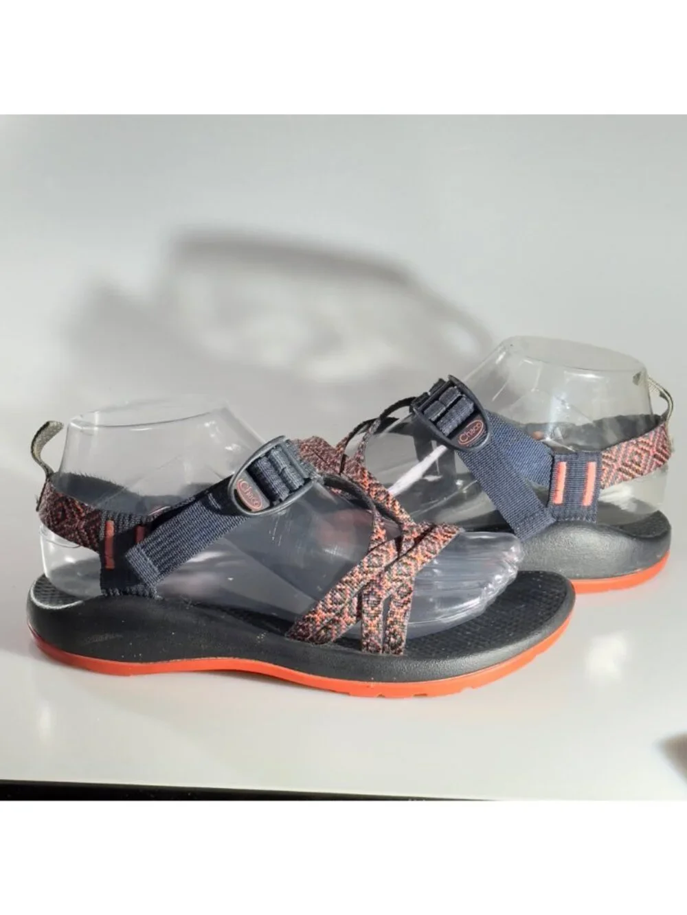 CHACO Adjustable Strap Padded Eclipse Hiking Sandals Black/Orange Size UK5 US 7